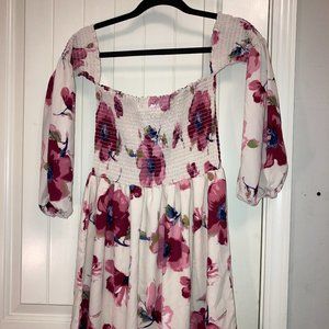 PEACH LOVE CALIFORNIA DRESS FLORAL STRAPLESS